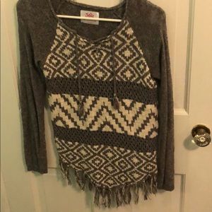 Grey and white kids sweater